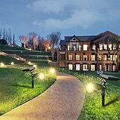 billiga Markbelysning-utomhus solvägglampor ip65 vattentät gräsmarklampa rgb byte 4 ledade pärlor landskapspotljus trädgård gräsmatta trädgård dekoration utomhusljus