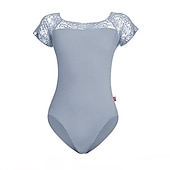 cheap Ballet Dancewear-Breathable Ballet Leotard / Onesie Lace Solid Women&#039;s Training Performance Short Sleeve High Nylon