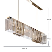 economico Design della linea-lampada a sospensione a led cristallo cucina isola oro chiaro 100 cm lanterna desgin luci da incasso in metallo elettrolitico moderno 220-240v 110-120v