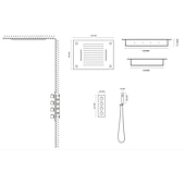 economico Soffione a soffitto luxury-rubinetto doccia, set di rubinetti doccia a led cromati 500 * 360 con soffione doccia in acciaio inossidabile e soffione doccia a caduta / getto / pioggia a soffitto (il prodotto deve essere