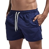 baratos shorts de natação masculinos-calções de banho masculino calções de banho com forro de malha calções de prancha de secagem rápida cordão elástico respirável com bolsos - natação surf praia desportos aquáticos cor sólida primavera