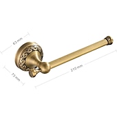 cheap Towel Bars-Golden Brushed Brass Towel Holder Bathroom Accessory Towel Ring/Toilet Paper Holder/Robe Hook Antique Brass Bathroom Single Rod Wall Mounted Carved Design