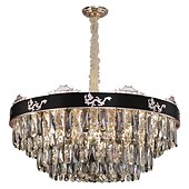 economico Lampadari-Lampadario a sospensione a LED in cristallo di lusso rotondo 80 cm Lanterna Desgin in acciaio inossidabile elettrolitico LED 220-240V 110-120V
