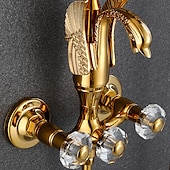 billige Badekraner-badekar armatur - moderne antikk messing veggmontering messing ventil badekar dusj blandebatterier