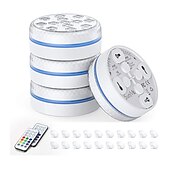 halpa Vedenalaiset valot-upotettavat valot ulkokäyttöön 4kpl 2kpl 1kpl uutiset 16 väriä upotettava 13 led-valoa imukupilla ulkolampi suihkulähde maljakko puutarha uima-allas vedenalainen yövalaisin