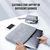 billige Vesker og ryggsekker til bærbar datamaskin-laptop sleeves litbest 10" 12" 14" veske til bærbar PC, kompatibel med macbook, hp, dell, lenovo, asus, acer, chromebook notebook, vanntett støtsikker pu skinn solid farge, for kontor&amp;amp; skoler