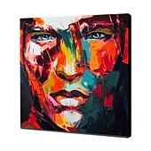 cheap People Paintings-Oil Painting Handmade Hand Painted Wall Art Mintura Modern Abstract Face Home Decoration Decor Rolled Canvas No Frame Unstretched