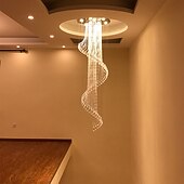 Χαμηλού Κόστους Κρυστάλλινες Πολυέλαιοι-led φωτιστικό οροφής κρυστάλλινος πολυέλαιος 200cm φανάρι desgin ανοξείδωτο επιμεταλλωμένο μοντέρνο 220-240v 110-120v