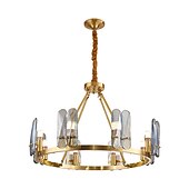 abordables Luces colgantes-Lámpara colgante de luz led, lámpara de cristal de cobre, lujo, estilo nórdico moderno, 4 6 8 cabezas, 220-240 v, 110-120 v
