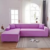 billiga Sofföverdrag-stretch sofföverdrag överdrag vinröd elastisk sektionssoffa fåtölj loveseat 4- eller 4- eller 3-sits L-form grå blå vanlig solid mjuk slitstark tvättbar