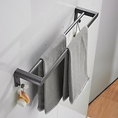 economico Set di accessori da bagno-set di accessori per il bagno, ferramenta per il bagno spazio alluminio parete grigio pistola portasciugamani / mensola angolare / porta accappatoio / porta carta igienica / portasciugamani / porta