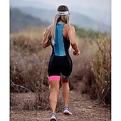 baratos Conjuntos de Roupa de Mulher-triatlo triatlo sem mangas tri terno preto bicicleta secagem rápida e respirável linhas esportivas / roupas de ondas