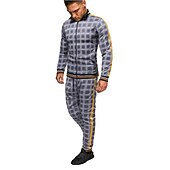 baratos agasalho e moletom masculino-conjuntos de roupas esportivas masculinas - agasalho de inverno clássico xadrez de manga comprida - jaqueta de moletom com zíper completo com calças para homens - roupas esportivas elegantes para ginástica masculina - presentes de natal para homens