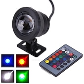 cheap Underwater Lights-Pond Fountain Light RGB LED Underwater Pool Spotlight with Remote Control 10W Color Changing LED Dimmable 12V for Pool Lighting