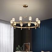 cheap Chandeliers-LED Ceiling Light Copper Circle Ring Design Modern Gold Geometric Shapes Chandelier Copper Modern Style Brass Modern Nordic Style 6 8 10 15 Heads 220-240V 110-120V