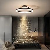 baratos Montagem Embutida &amp; Montagem Semi Embutida-luz de teto led círculo moderno preto branco 40cm 50cm luzes embutidas em alumínio estilo artístico estilo moderno acabamentos pintados com estilo LED moderno 220-240v