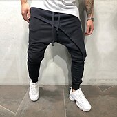 preiswerte Freizeithosen-Herren Jogginghose Hose Baggy-Hosen Freizeithose Kordelzug Elastischer Bund Einfarbig Komfort Atmungsaktiv Volle Länge Täglich Streetwear Mode Klassisch Lässiger Schnitt Schwarz Grau