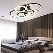 billige Taklamper med dimming-6-lys led dimbar taklampe innfelt lys sirkel design moderne stil enkelhet akryl 90w stue spisestue soverom lys armatur kun dimmes med fjernkontroll