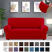 ieftine Cuvertură Canapea-husă de canapea elastică husă elastică visiniu canapea secțională fotoliu loveseat 4 sau 3 locuri canapea în formă de l protector de mobilă husă anti-alunecare moale lavabilă