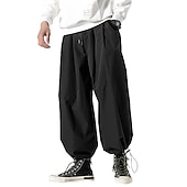 voordelige casual broek-Voor heren Broek Wijde broek Harembroek Vrijetijdsbroek Baggy harembroeken Zak Breed Been Been trekkoord Effen Kleur Comfort Sport Dagelijks Streetwear Casual / sportief Zwart Grijs Micro-elastisch