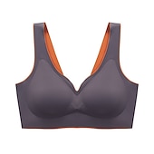 お買い得  スポーツブラとベスト-毎日伸縮性のある女性用シームレスブラフルカバープレーン