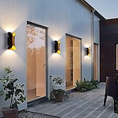cheap Outdoor Wall Lights-1-Light 20cm Outdoor LED Wall Light Multi Color Up and Down Lighting Indoor Wall Lamp Hotels Courtyards Passages Gates Porch Corridor Modern 90-264V