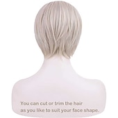 economico parrucca più vecchia-parrucche corte pixie tagli capelli ombre biondo platino parrucche sintetiche resistenti al calore diritte naturali con frangia parrucca naturale per uso quotidiano per donne bianche