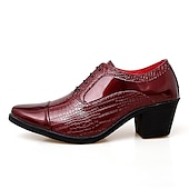 economico Formale-scarpe oxford da uomo in vernice nera con motivo coccodrillo in similpelle – scarpe eleganti con tacco a blocco, perfette per lavoro, matrimonio ed eventi speciali