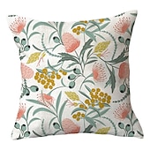 cheap Floral &amp; Plants Style-Floral Double Side Cushion Cover 1PC Soft Decorative Square Throw Pillow Cover Cushion Case Pillowcase for Bedroom Livingroom Superior Quality Machine Washable Outdoor Cushion for Sofa Couch Bed Chair Garden Theme