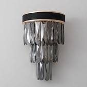 billige Vegglamper for innendørsbruk-krystall moderne vegglamper vegglamper grå gjennomsiktig soverom butikker kafeer krystall vegglampe 220-240v 110-120v 5 w
