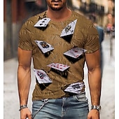 abordables T-shirts 3D-Homme 3D Poker T shirt Manche Courte T-shirt 3D effet Col Rond Chemise Rétro Vintage Design Décontractées Soirée du quotidien A B C Vêtement Tenue Grande Taille S M L XL XXL 3XL 4XL