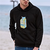 abordables Sudaderas con capucha gráficas para hombre-Hombre Estampado Manga Larga Sudaderas Con Capucha Fresco Design Invierno Un gris Un blanco Un negro Ropa Diseñador Talla Grande S M L XL XXL XXXL