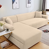 baratos Cobertura de Sofa-capas de sofá à prova de poeira todo-poderosas, elásticas, em forma de l, capa de sofá em tecido supermacio, cor de vinho, com uma capa de reforço grátis, capa de sofá moderna para sala de estar,