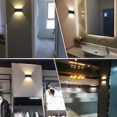 billiga utomhus vägglampor-utomhus led vägglampa vattentät 6w upp och ner belysning inomhus dubbelhuvud böjd vägglampa modernt sovrum varmvitt ljus