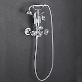 billige Badekraner-badekar armatur - moderne antikk messing veggmontering messing ventil badekar dusj blandebatterier