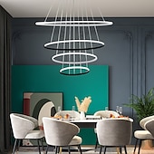 cheap Circle Design-3-Light 80/60/40/20 cm LED Pendant Light Metal Acrylic Ring Circle Design Dimmable Painted Finishes Modern 90W/113W 3-Rings 4-Rings ONLY DIMMABLE WITH REMOTE CONTROL