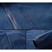 halpa Softshell-, fleece- ja vaellustakit-miesten vaellus fleece takki tuulitakki polar fleece talvi ulkona yksivärinen lämpö lämmin tuulenpitävä kevyt jalusta kaulus päällysvaatteet trenssi top yksi liukusäädin metsästys kalastus kiipeily sininen