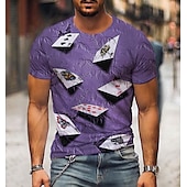 abordables T-shirts 3D-Homme 3D Poker T shirt Manche Courte T-shirt 3D effet Col Rond Chemise Rétro Vintage Design Décontractées Soirée du quotidien A B C Vêtement Tenue Grande Taille S M L XL XXL 3XL 4XL