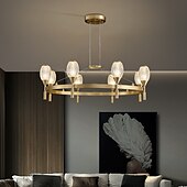 cheap Chandeliers-LED Ceiling Light Copper Circle Ring Design Modern Gold Geometric Shapes Chandelier Copper Modern Style Brass Modern Nordic Style 6 8 10 15 Heads 220-240V 110-120V