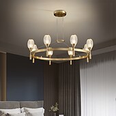 cheap Chandeliers-LED Ceiling Light Copper Circle Ring Design Modern Gold Geometric Shapes Chandelier Copper Modern Style Brass Modern Nordic Style 6 8 10 15 Heads 220-240V 110-120V