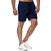 cheap Men&#039;s Swimming Shorts-Men&#039;s Board Shorts Swim Shorts Swim Trunks Beach Shorts Drawstring Elastic Waist Print Solid Color Print Quick Dry Outdoor Knee Length Daily Beach Hawaiian Chino Grass Green Black Micro-elastic