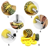 levne Pomůcky na ovoce a zeleninu-nerezová ocel ananas corer škrabka na kráječ snadno ovoce parer řezací nástroj domácí kuchyně západní restaurace příslušenství