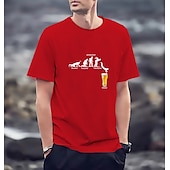 ieftine Tricou grafic pentru bărbați-Bărbați Bere Uman Tricou Tricouri 100% Bumbac Manșon scurt Grafic Cămaşă Heather Grey Negru Alb Tricou confortabil Casual Festivalul de Bere Îmbrăcăminte de designer de modă