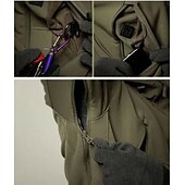 abordables Chaquetas y abrigos de hombre-operaciones especiales de los hombres chaqueta táctica militar de caparazón suave abrigo de caza con capucha abrigo de lana con capucha al aire libre térmico cálido impermeable a prueba de viento forrado con vellón ligero gabardina de invierno superior pe