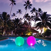 preiswerte Unterwasserlampen-1/2 stücke schwimmende pool lichter im freien solar ball mond lampe ip68 wasserdicht rgb mit fernbedienung für schwimmbad hof garten ktv bar party dekorative urlaub sommer beleuchtung
