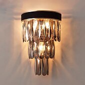 billige Vegglamper for innendørsbruk-krystall moderne vegglamper vegglamper grå gjennomsiktig soverom butikker kafeer krystall vegglampe 220-240v 110-120v 5 w