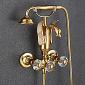 billige Badekraner-badekar armatur - moderne antikk messing veggmontering messing ventil badekar dusj blandebatterier