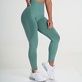economico Leggings semplici-donne leggings senza cuciture allenamento culo ascensore calzamaglia increspato push up leggings di controllo della pancia sport palestra yoga fitness ciclismo corsa athleisure abbigliamento sportivo