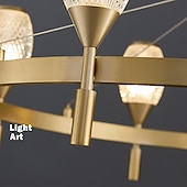 cheap Chandeliers-LED Ceiling Light Copper Circle Ring Design Modern Gold Geometric Shapes Chandelier Copper Modern Style Brass Modern Nordic Style 6 8 10 15 Heads 220-240V 110-120V