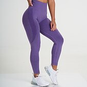 economico Leggings semplici-donne leggings senza cuciture allenamento culo ascensore calzamaglia increspato push up leggings di controllo della pancia sport palestra yoga fitness ciclismo corsa athleisure abbigliamento sportivo
